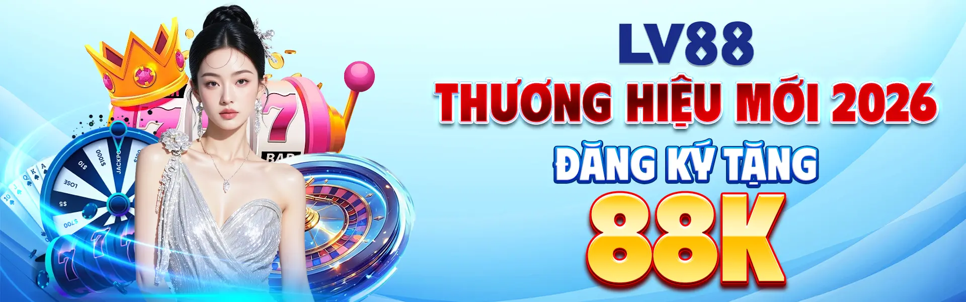 banner lv88 thương hiệu mới 2026 đăng ký tặng 88k